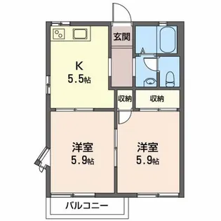 フレグランスつるが丘【2階】の間取り