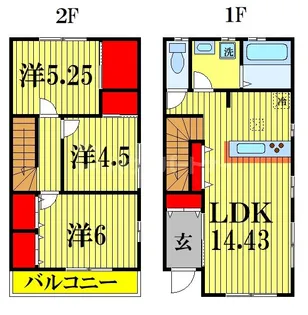 リーブルファイン草加稲荷III 2号棟【2階】の間取り