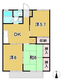 セジュール神長【2階】の間取り