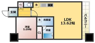 プレジオ帝塚山【8階】の間取り