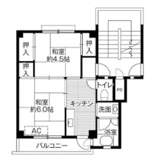 ビレッジハウス小坂2号棟【5階】の間取り