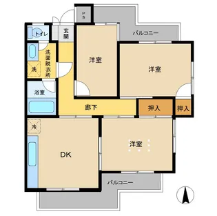 ベルシオン鶴見A【1階】の間取り
