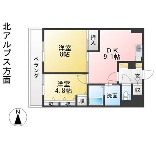 アルティザ松本【4階】の間取り