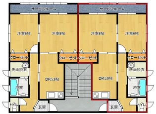 コーポM B棟【2階】の間取り