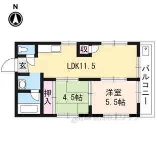 ハイツ油小路【4階】の間取り