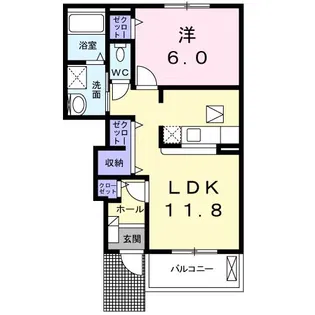 ブルック石川【1階】の間取り
