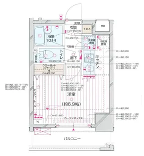 パレステュディオ新宿都庁前【9階】の間取り