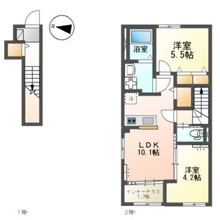 三里塚 アパートIII期新築工事【2階】の間取り