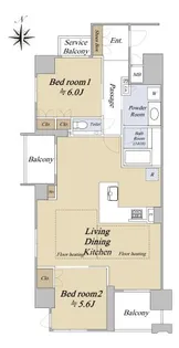 プレミスト京都烏丸御池III番館【3階】の間取り
