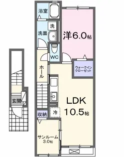 野口町水足アパート(028860601)【2階】の間取り