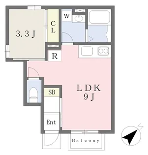 シャン・パルク【1階】の間取り