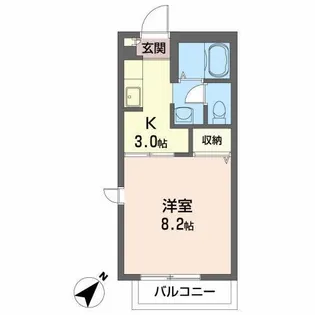 メゾンシャルムC【1階】の間取り