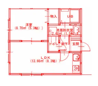 ビリーブ馬堀【1階】の間取り