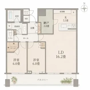 パークタワー晴海【23階】の間取り
