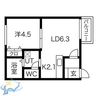 アジュール【3階】の間取り