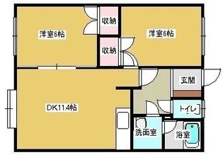 コーポおくのC【1階】の間取り