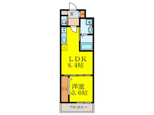 クローバー・クレア江坂垂水【9階】の間取り