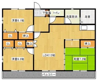 ドルムント岩船 A【1階】の間取り