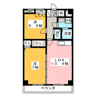 クレール三水【1階】の間取り