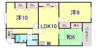上高丸北住宅【9階】の間取り