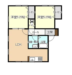 ポルトヴェールB棟【2階】の間取り