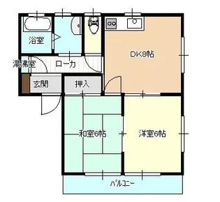 田口コーポ B棟【2階】の間取り