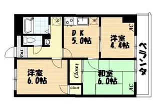 リブステージ横浜【8階】の間取り