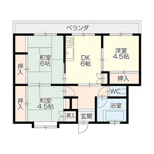 コーポ北吉津【4階】の間取り