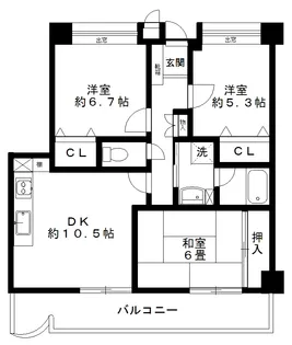 グレイスコート千里丘【4階】の間取り