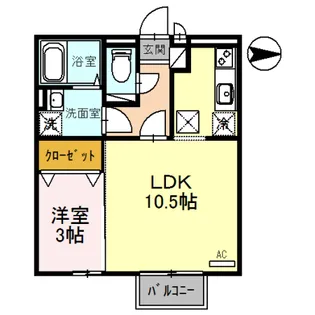 コンフォートヴィレッジ A【2階】の間取り