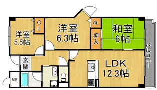 メゾンドーレ野間南【1階】の間取り