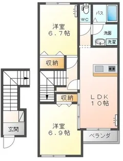 ヴィラ・エクセレント【2階】の間取り
