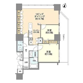 横濱ユーロタワー【15階】の間取り