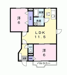 ブレッザB【1階】の間取り