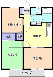 パナハイツきち野C【1階】の間取り