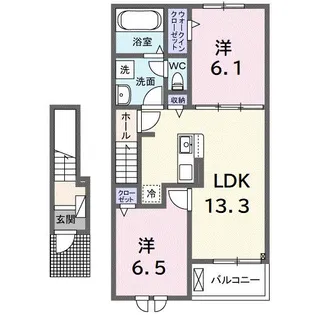 グレイスフル キノミヤ 331【2階】の間取り