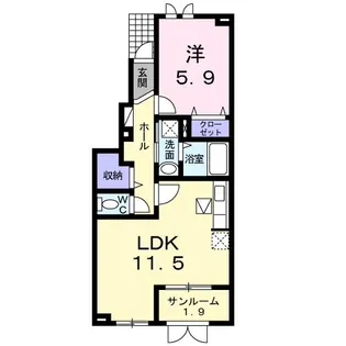 ラ ルミエールB【1階】の間取り