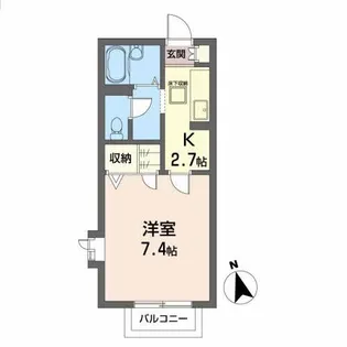 サンメゾン八幡【1階】の間取り