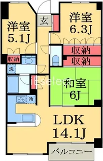 ウッドパーク東千葉【4階】の間取り