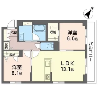 シャトー ワイエス【2階】の間取り