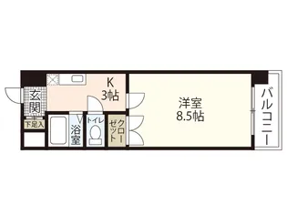 スクールハイツ陽光【6階】の間取り