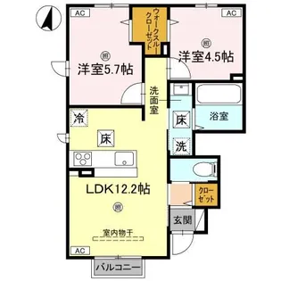 クレスト【1階】の間取り