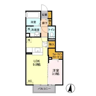 ガーデンクレスト【1階】の間取り