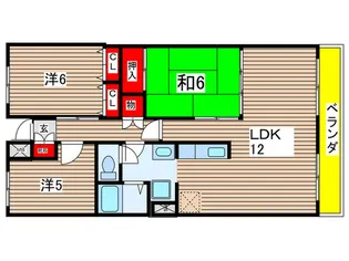 サニーマンション西田【1階】の間取り