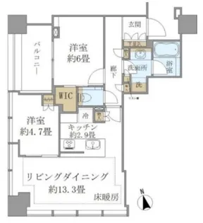 白金ザ・スカイ West【11階】の間取り