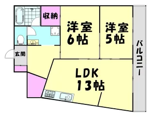 ラピュタ宮前【5階】の間取り
