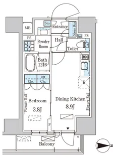 パークアクシス入谷【4階】の間取り