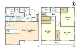 東京都世田谷区上北沢1【一戸建】の間取り