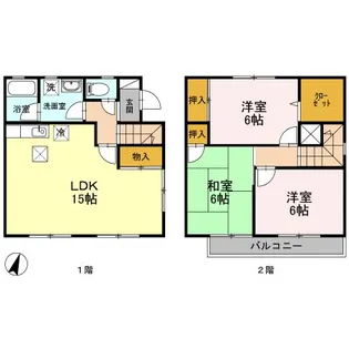 徳島県鳴門市撫養町黒崎字松島【一戸建】の間取り