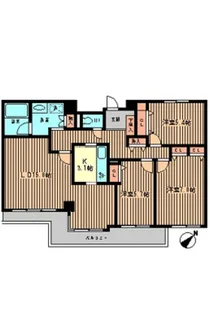 東京都調布市多摩川5【マンション】の間取り